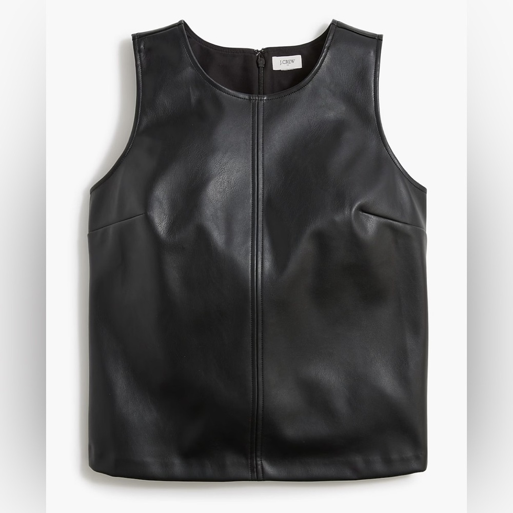 NWT JCrew black faux leather top